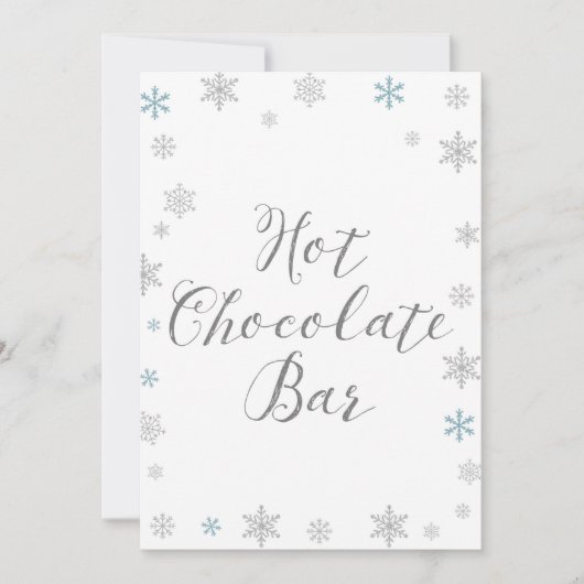 冬のスノーフレーク赤ちゃんシャワーサインサイズ5 x 7" 招待状 (正面)