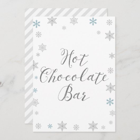 冬のスノーフレーク赤ちゃんシャワーサインサイズ5 x 7" 招待状 (正面/裏面)