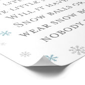 冬のスノーフレーク赤ちゃんシャワーサイン ポスター (角)