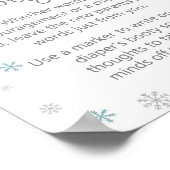 冬のスノーフレーク赤ちゃんシャワーサイン ポスター (角)