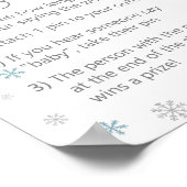 冬のスノーフレーク赤ちゃんシャワーサイン ポスター (角)