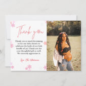 冬のスノーフレーク赤ちゃんシャワーサンキューカード カード (正面)