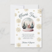 冬のスノーフレーク赤ちゃんシャワーサンキューカード 招待状 (正面)