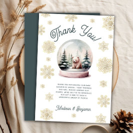 冬のスノーフレーク赤ちゃんシャワーサンキューカード 招待状