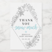 冬のスノーフレーク赤ちゃんシャワーミニワインラベル ワインラベル (シングルラベル)