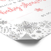 冬のスノーフレーク赤ちゃんシャワー歓迎サイン ポスター (角)