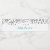 冬のスノーフレーク赤ちゃんシャワー水ボトルラベル ペットボトルラベル (シングルラベル)