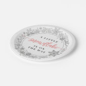 冬のスノーフレーク赤ちゃんシャワー紙プレートガール ペーパープレート (アングル)