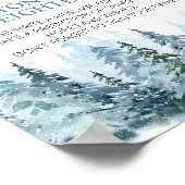 冬のスノーフレーク鹿誕生日タイムカプセルサイン ポスター (角)