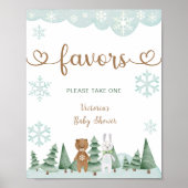 冬のスノーフレーク・ウッドランドのポスターを支持 ポスター (正面)