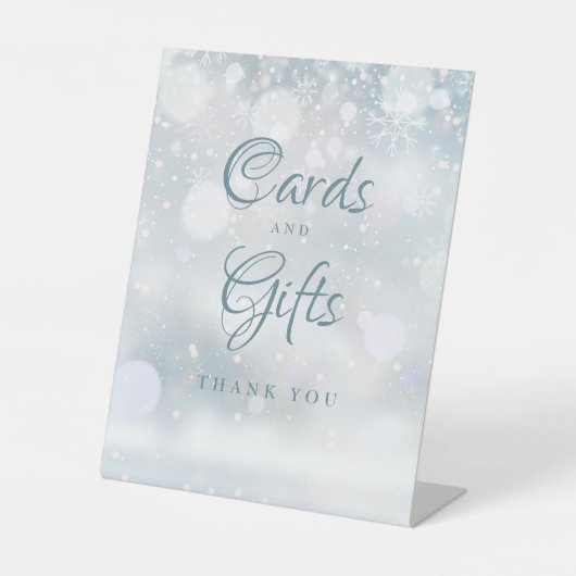 冬のスノーフレーク・カードとギフト 台座サイン (正面)