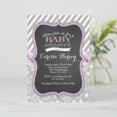 冬のスノーフレーク·ガール·ベビー·シャワーの招待 招待状 (スタンド正面)