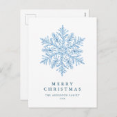 冬のスノーフレーク・クリスマス シーズンポストカード (正面/裏面)