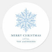 冬のスノーフレーク・クリスマス ラウンドシール (正面)