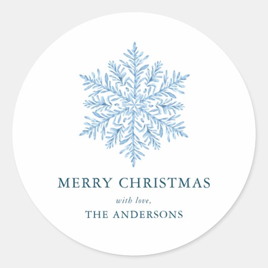 冬のスノーフレーク・クリスマス ラウンドシール (正面)