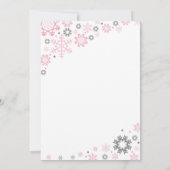 冬のスノーフレーク·ベビーシャワー招待状が少女向け 招待状 (裏面)