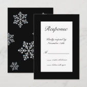冬のスノーフレークRSVP 出欠カード (正面/裏面)