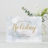 冬のスノーフレー企業のクスホリデーパーティ 招待状 (スタンド正面)