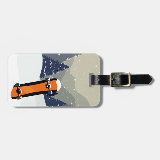 冬のスノーボードカスタムの荷物タグ ラゲッジタグ (正面横)