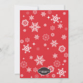 冬のスノ赤と白ーフレークフォトホリデーカード シーズンカード (裏面)