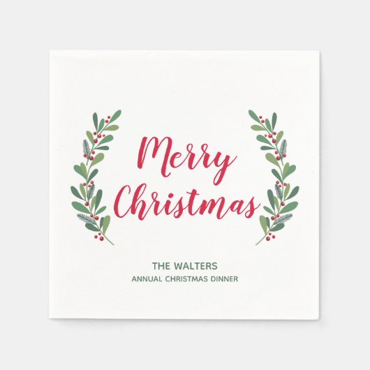 冬のスパイグクリスマスカクテルナプキン スタンダードカクテルナプキン (正面)