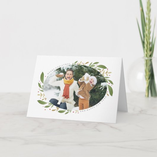 冬のスパイスクリスマスフォトグリーティングカード シーズンカード (正面)