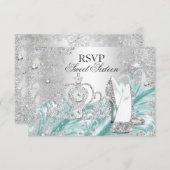 冬のスパークルスノーフレークブルースウィート16 RSVP (正面/裏面)