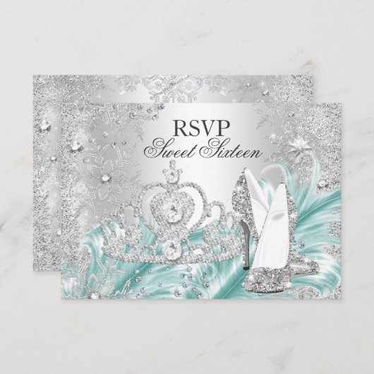 冬のスパークルスノーフレークブルースウィート16 RSVP