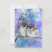 冬のスパーズのカップル誕生日カード絵画- カード (裏面)
