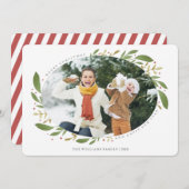 冬のスプリグスクリスマスの写真カード シーズンカード (正面/裏面)