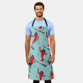 冬のスポーツは継ぎ目のない模様です。若くて美しい女 エプロン (着用した状態)