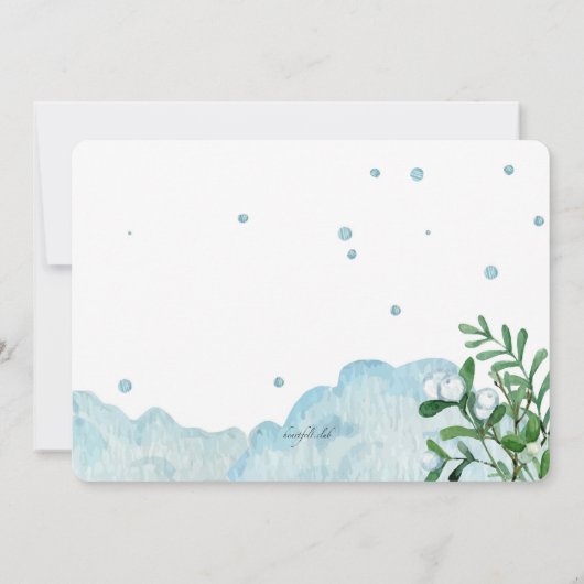 冬のスポーツをする女の子のパーティー招待状 招待状 (裏面)