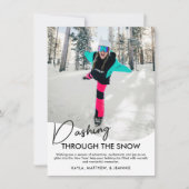 冬のスポーツを駆ける雪の写真 シーズンカード (正面)