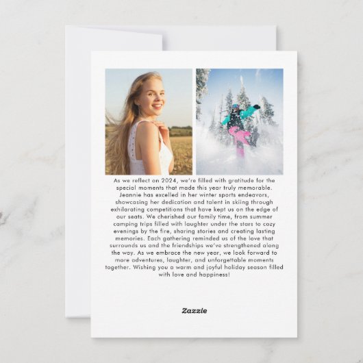 冬のスポーツを駆ける雪の写真 シーズンカード (裏面)