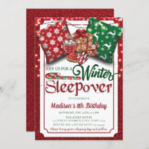 冬のスリーポバーバースデーパーティレッドグリッター