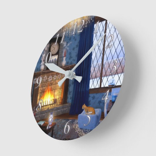 冬のセレニティクロック ラウンド壁時計 (傾斜)