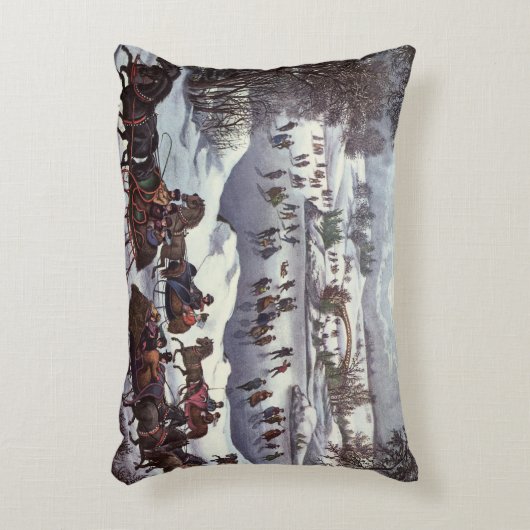 冬のセントラルパーク、ヴィンテージクリスマススリーツ アクセントクッション (正面(垂直))