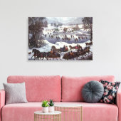 冬のセントラルパーク、ヴィンテージクリスマススリーツ キャンバスプリント (インサイチュ (リビング))