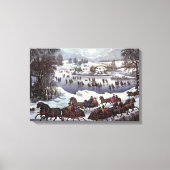 冬のセントラルパーク、ヴィンテージクリスマススリーツ キャンバスプリント (正面)