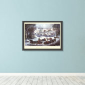 冬のセントラルパーク、ヴィンテージクリスマススリーツ キャンバスプリント (インサイチュ (ウッドフロア))