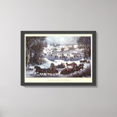 冬のセントラルパーク、ヴィンテージクリスマススリーツ キャンバスプリント (正面)