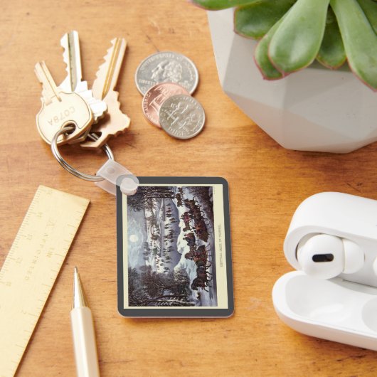 冬のセントラルパーク、ヴィンテージクリスマススリーツ キーホルダー (デスク)