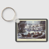 冬のセントラルパーク、ヴィンテージクリスマススリーツ キーホルダー (裏面)