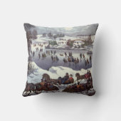 冬のセントラルパーク、ヴィンテージクリスマススリーツ クッション (裏面)