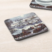 冬のセントラルパーク、ヴィンテージクリスマススリーツ コースター (左側)