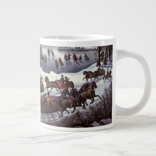 冬のセントラルパーク、ヴィンテージクリスマススリーツ ジャンボコーヒーマグカップ (右)