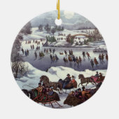 冬のセントラルパーク、ヴィンテージクリスマススリーツ セラミックオーナメント (裏面)