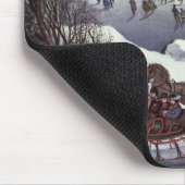 冬のセントラルパーク、ヴィンテージクリスマススリーツ マウスパッド (コーナー)