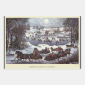 冬のセントラルパーク、ヴィンテージクリスマススリーツ ラッピングペーパーシート (正面)