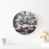 冬のセントラルパーク、ヴィンテージクリスマススリーツ ラージ壁時計 (ホーム)